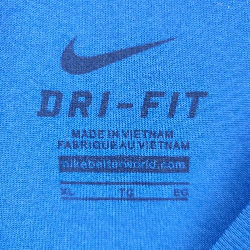 Nike Dri-Fit Mens Extra Large Athletic Tee T-Shirt Blue XL‎